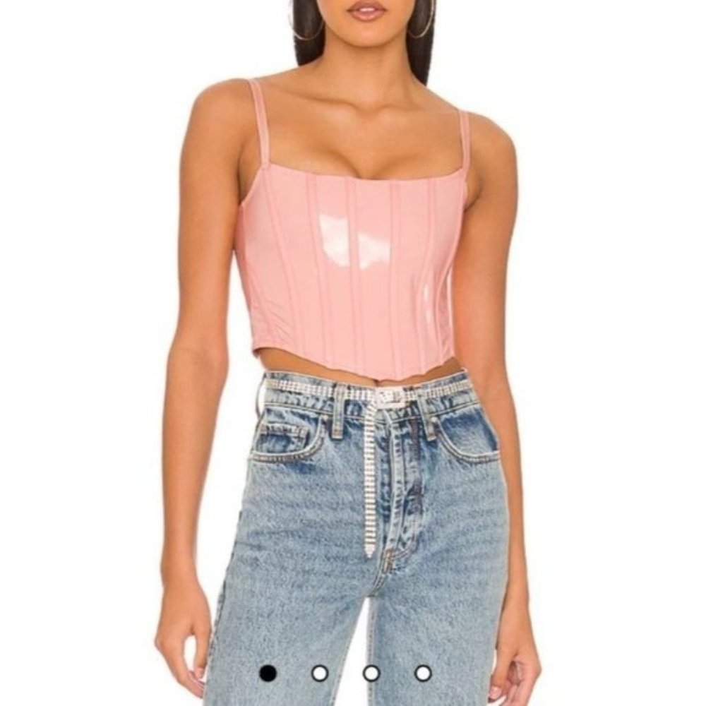 Ow Collection Cotton Candy Corset Top in Pink